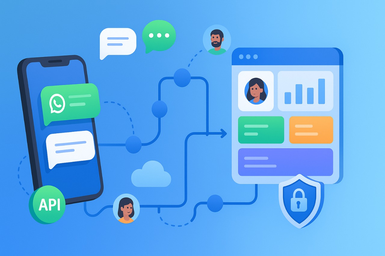 Illustration of messaging and CRM integration